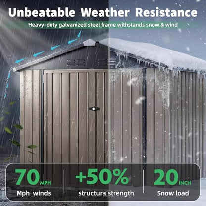6' x 6' Metal Outdoor Storage Shed