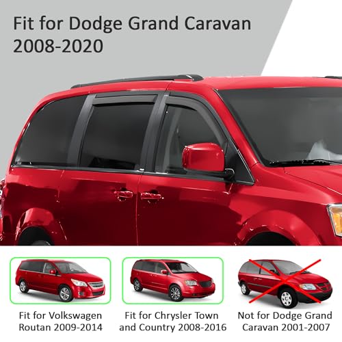 in Channel Extra Durable Rain Guards for Dodge Grand Caravan 2008