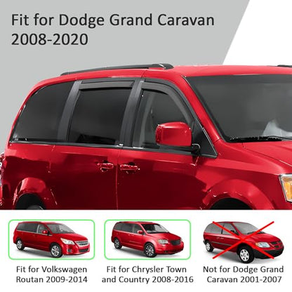 in Channel Extra Durable Rain Guards for Dodge Grand Caravan 2008