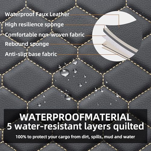 Leather Car Seat Covers Front 2PC Black Gold Luxury Waterproof