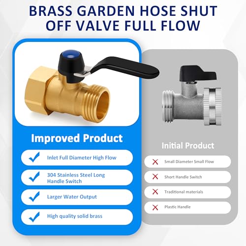 Brass Garden Hose Shut Off Valve with Full