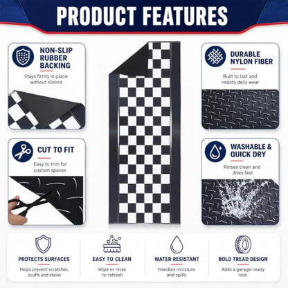 Motorcycle Mat Garage Floor Rug Washable Parking Mats for Garage Floors Non Slip Oil Absorbent Pad Rubber Backing Layer Protects Floor