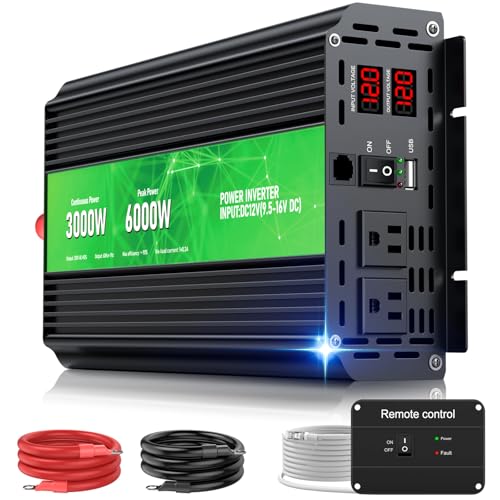 3000W Power Inverter 12V DC to 110V