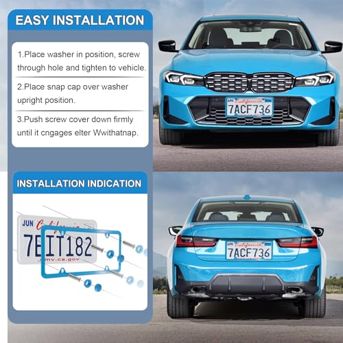 4 Holes Stainless Steel License Plate Frames