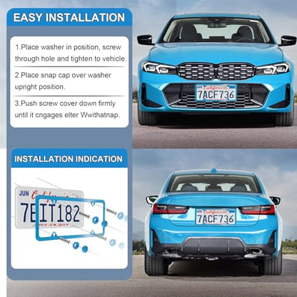 4 Holes Stainless Steel License Plate Frames