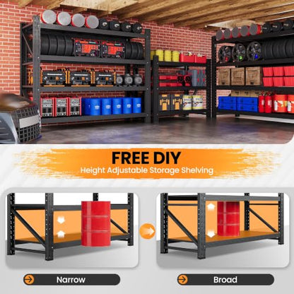 48” Wide Heavy Duty Metal Garage Shelving