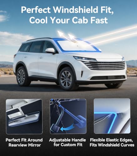 Vinyl Coating Heat Shield] Windshield Sun Shade Umbrella Custom for Honda Prologue