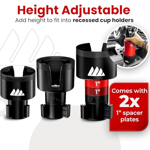 Ultimate Car Cup Holder Expander with Adjustable Base & Organizer