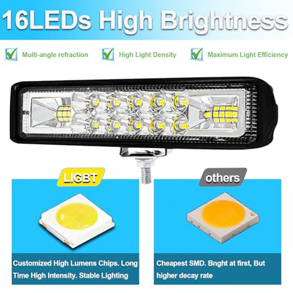 4PCS LED Light Bar 5.7 Inch Slim 60W Led Driving Lights Waterproof Driving Fog Light Flood Spot Beam Combo LED Work Lights for Jeep Truck Boat Car UTV ATV (4 Count)