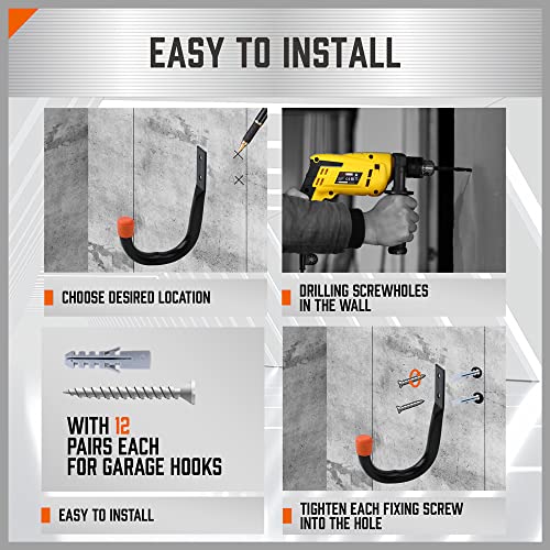 6 Pack Heavy Duty Metal Wall Hooks