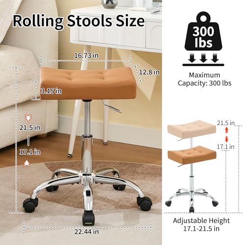 Saddle Rolling Stool with Wheels for Watchmaker