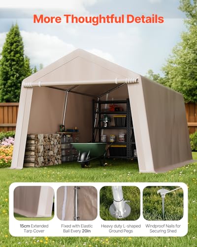 10 x 15 ft Outdoor Storage Shed Tent with Heavy