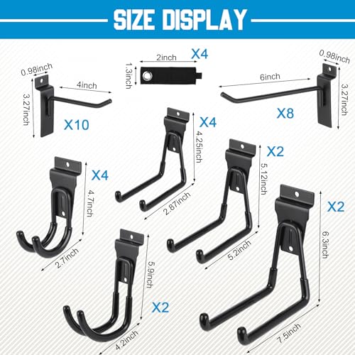 36 Pcs Slatwall Hooks & Hangers