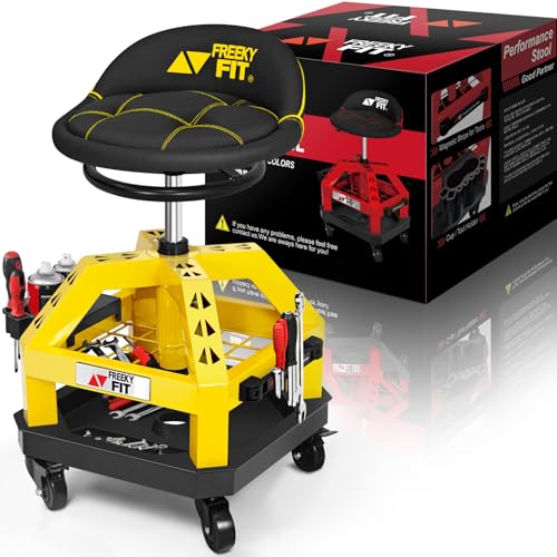 Rolling Shop Stool for Garage with Casters