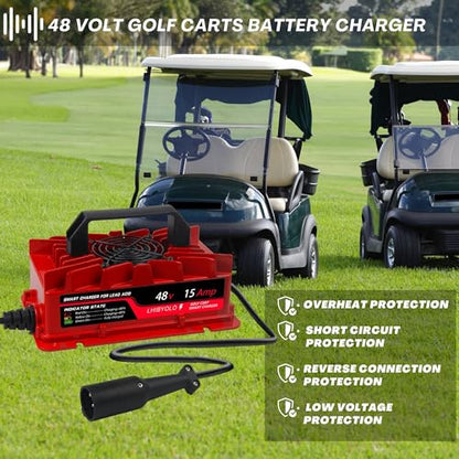 48V Golf Carts Battery Charger for 15 AMP EZGO RXV & TXT