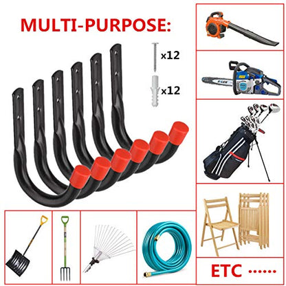 Heavy Duty Utility Garage Storage Hooks (6 Count)
