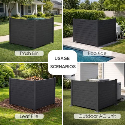 50" W x 48" H Outdoor Privacy Screen with Aluminum Posts (2 .)