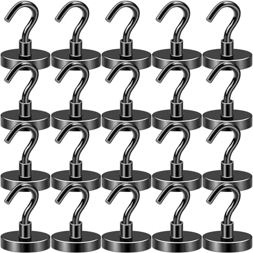 Magnetic Hooks 20pcs 120lbs Cruise Essentials 2026 Magnet Hook Black (20 Count)