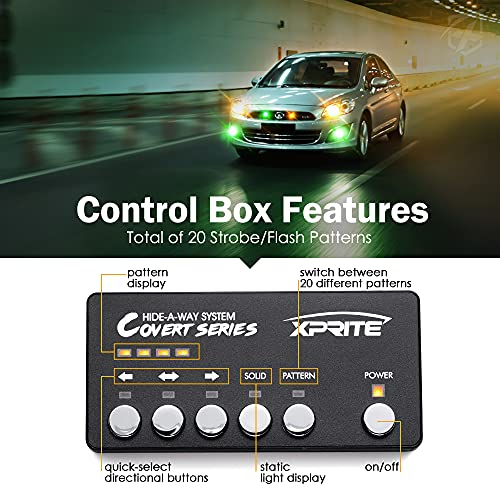 Amber Green LED Hideaway Strobe Lights Kit (4 Count)