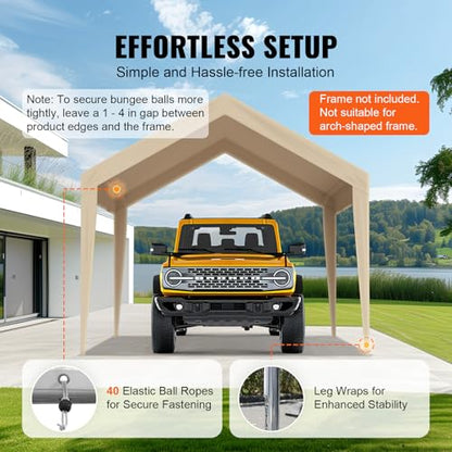 Carport Replacement Canopy Cover 10 x 20 ft
