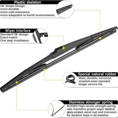 AUTOBOO 24"+18" Windshield Wipers with 14" Rear Wiper Blade Replacement for Mazda CX-5 CX-9 CX5 CX9 2017 2018 2019 2020 2021 2022 2023 2024 -Original Factory Quality (Pack of 3)