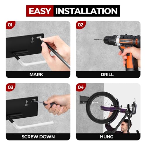 Fat Tire Bike Rack Wall Mount Garage Storage