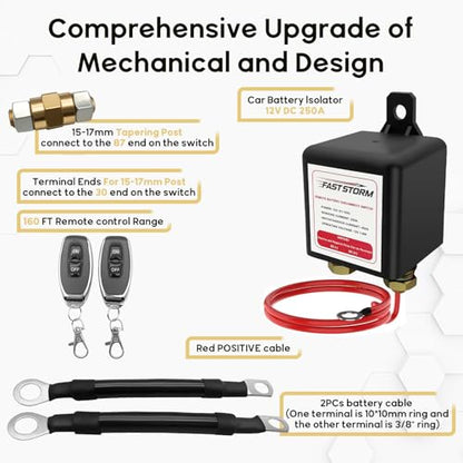 Side Post Remote Battery Disconnect Switch 12V