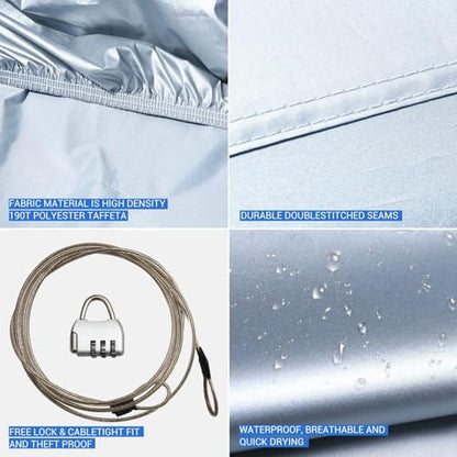 Truck Car Cover Waterproof All Weather Breathable Light Shell with Door Zipper & Lock
