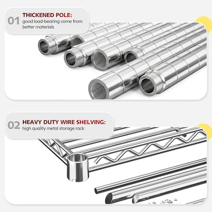 4 Tier Heavy Duty Shelving with Wheels