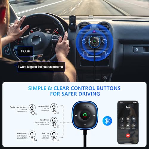Bluetooth 5.3 Aux Car Adapter