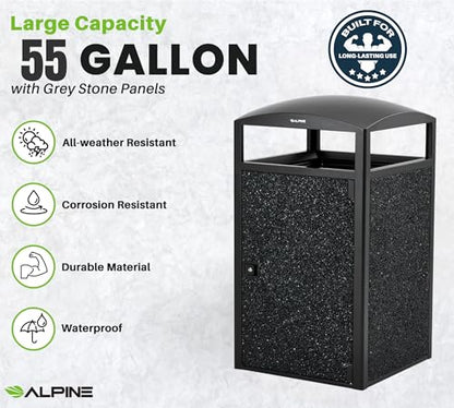 Outdoor Commercial Trash Can with Lid