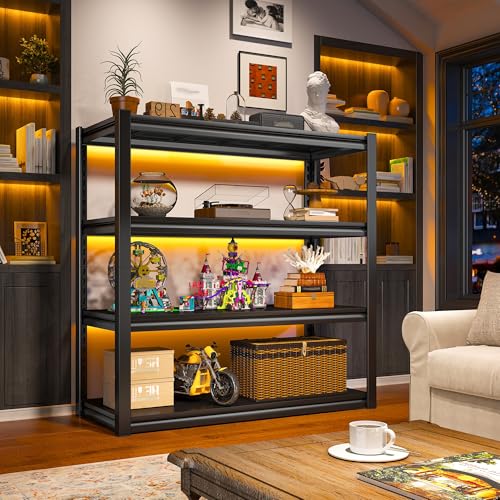 40" W Garage Shelving Heavy Duty Storage Shelves 56.9" H Metal Shelving Heavy Duty Load 1600LBS Adjustable Metal Shelves for Storage for Pantry Kitchen 40" W x 19.1" D x 56.9" H 3 Pack (3 Count)