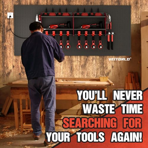 Power Tool Organizer with Charging Station