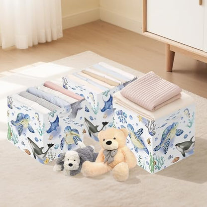 11.8" Ocean Animal Storage Basket Set of 3 for Kid Toy Clothes Bin (3 Count)