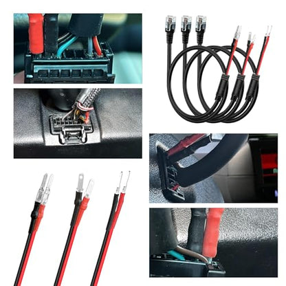 Radar Detector Mount+Rearview Mirror Hard Wire Power Cord kit 16"