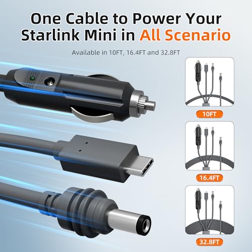 Starlink Mini 3 in 1 Cable Power Cable 10FT
