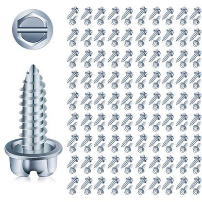 Upgraded】 100 Pcs License Plate Mounting Screws for Car Dealers #14 x 3 (100 Count)