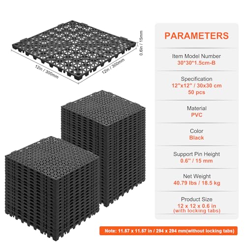 Interlocking Tile 50PCS Black