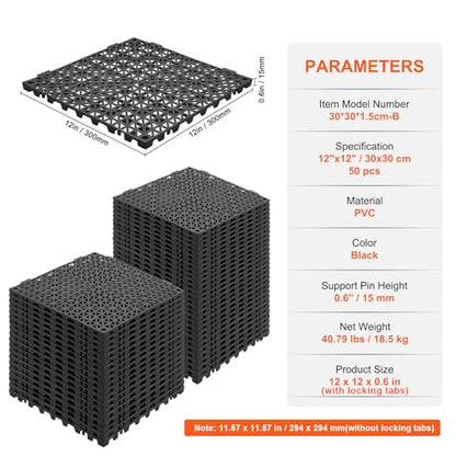 Interlocking Tile 50PCS Black