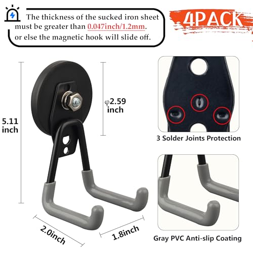 Heavy Duty Magnetic Hooks (4 Count)