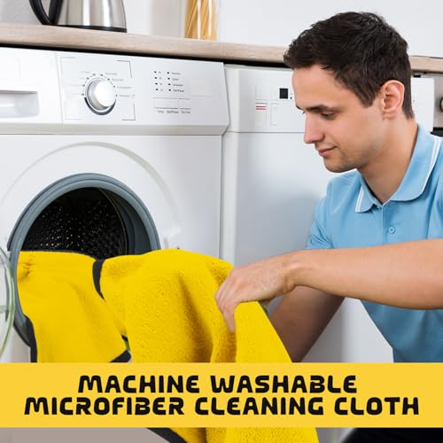 50 Pcs 16"x16" Yellow Microfiber Towels for Cars Drying Polishing (50 Count)
