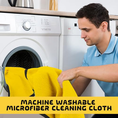 50 Pcs 16"x16" Yellow Microfiber Towels for Cars Drying Polishing (50 Count)