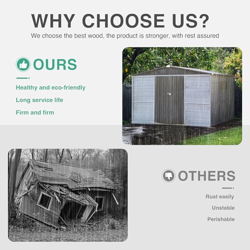 8x10 FT Outdoor Storage Shed with Windows