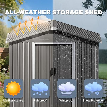 6 x 4 FT Outdoor Storage Shed with Sliding Doors
