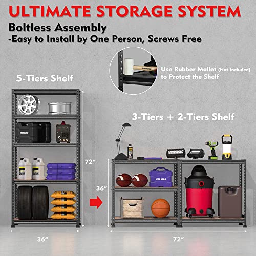 5 Tier Metal Storage Shelving Unit