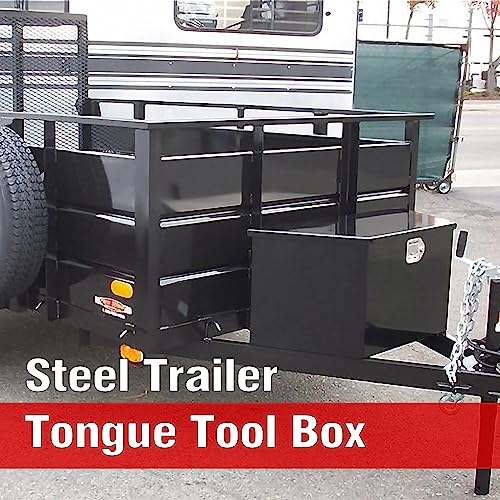 Black Steel Trailer Tongue Truck Box 26 x 13.3 x 12 Inch