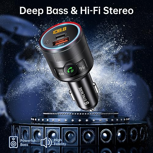 Bluetooth 5.4 Car Adapter 38W FM Transmitter Hands Free Calls