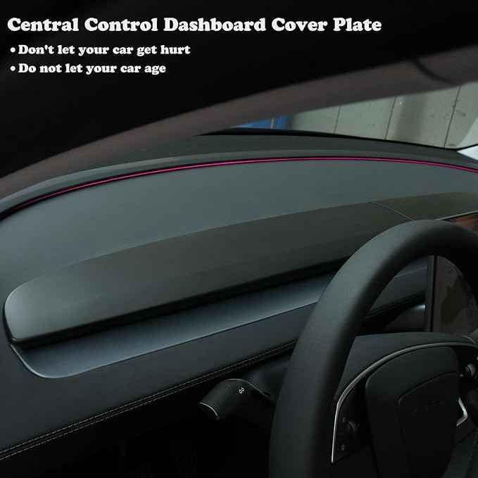 Goodangie00 4Pcs ABS Center Console Dashboard Cover Wrap Interior Accessories Compatible with 2025 2026 Tesla Model Y Juniper Accessories(Matte Black)