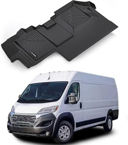 Floor Mats Fits 2024 2025 Dodge Ram ProMaster EV, TPE All Weather Protection Car Front Row Mats, Black mat Accessories(Not Fit for Fuel)