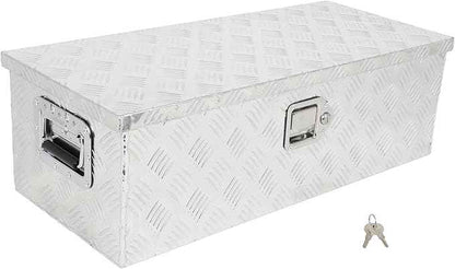 SCITOO 30 Inch Diamond Plate Truck Bed Tool Box,Heavy Duty Aluminum Crossover Storage for Most Full Size Pickups,Lockable Weatherproof Chest,Fits 30" Truck Beds,Easy Access to Load and Unload